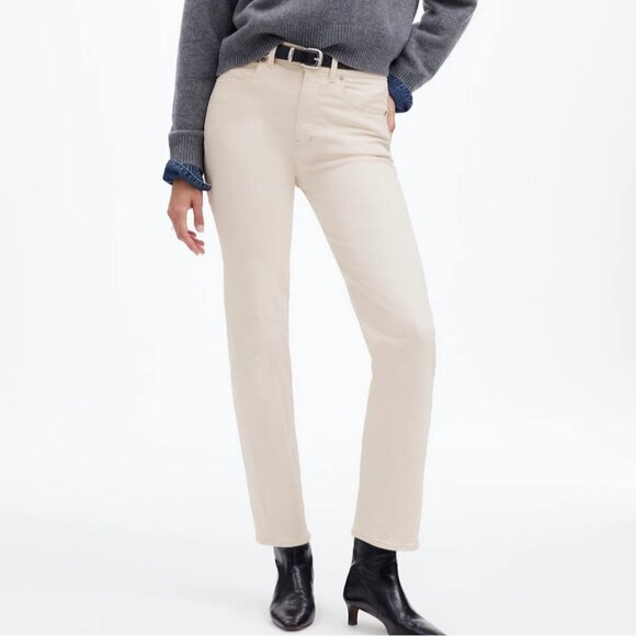 NWT Madewell Sz 25 The '90s Straight Jean Cream Vintage Canvas 30.5"L NM515 - Picture 1 of 16
